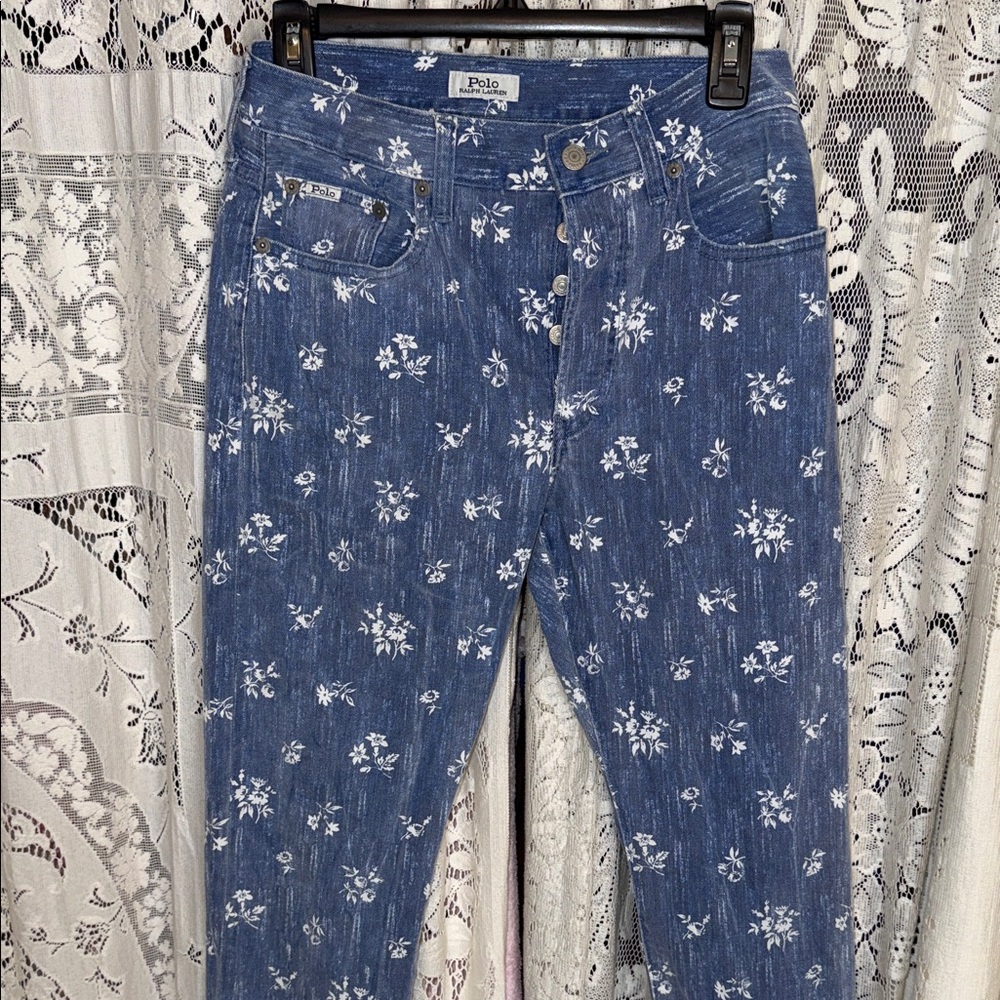 Polo‎ by Ralph Lauren Women's Denim Floral Skinny Jeans